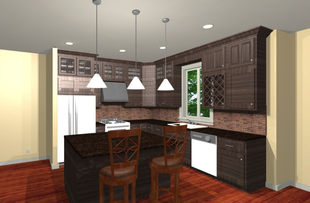 House Plan E1156-10 Interior Kitchen 3D Area