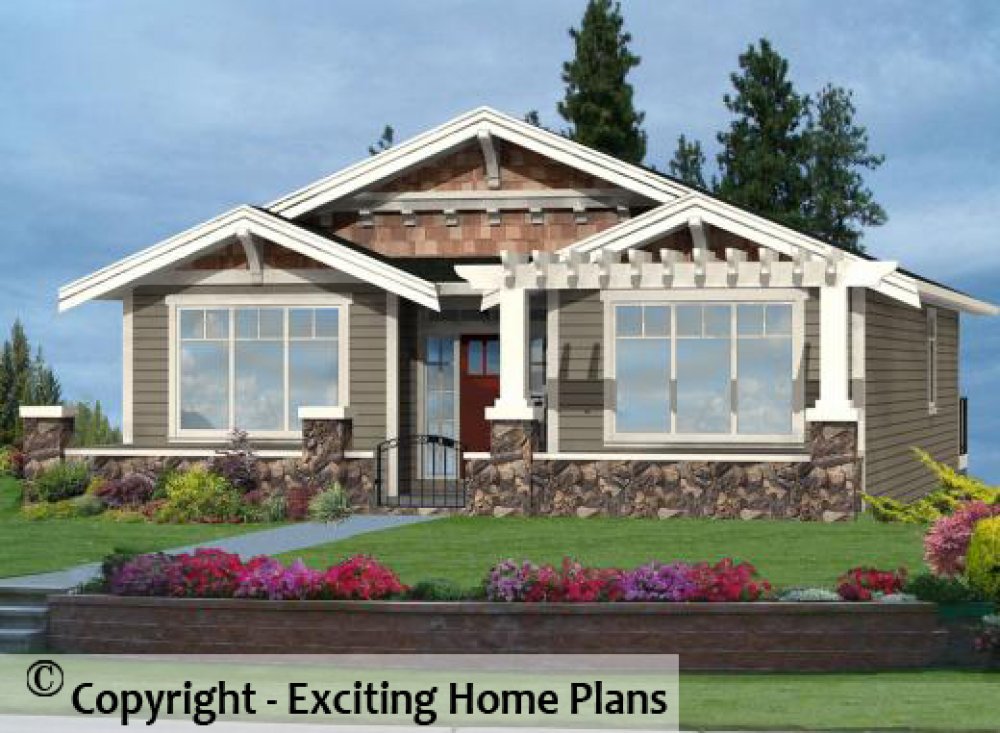 House Plan E1084-10 Exterior 3D View