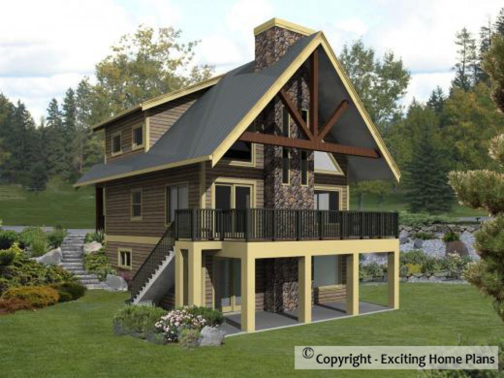 House Plan E1114-10 Exterior 3D View