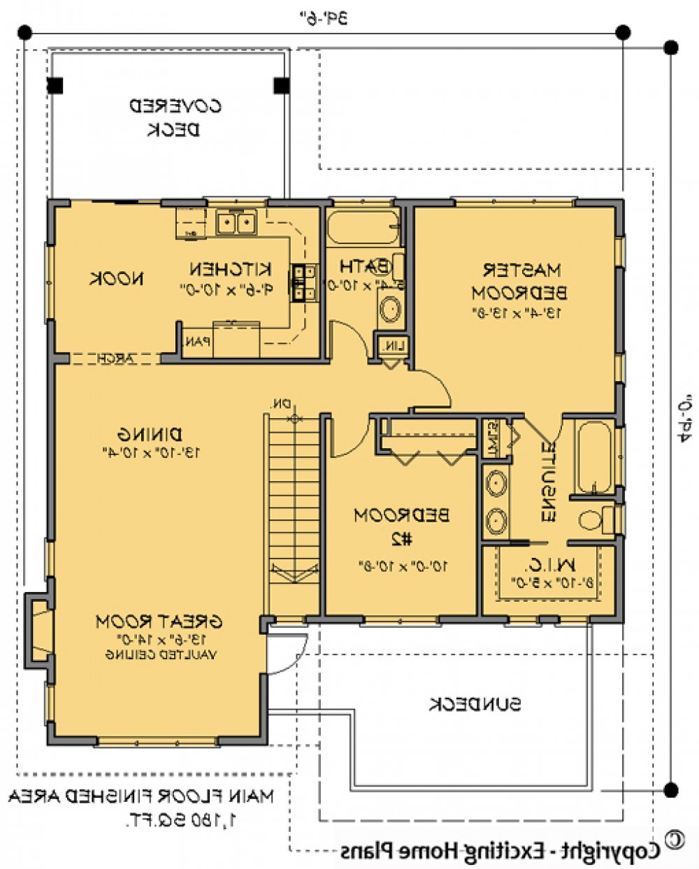 House Plan E1039-10 Main Floor Plan REVERSE