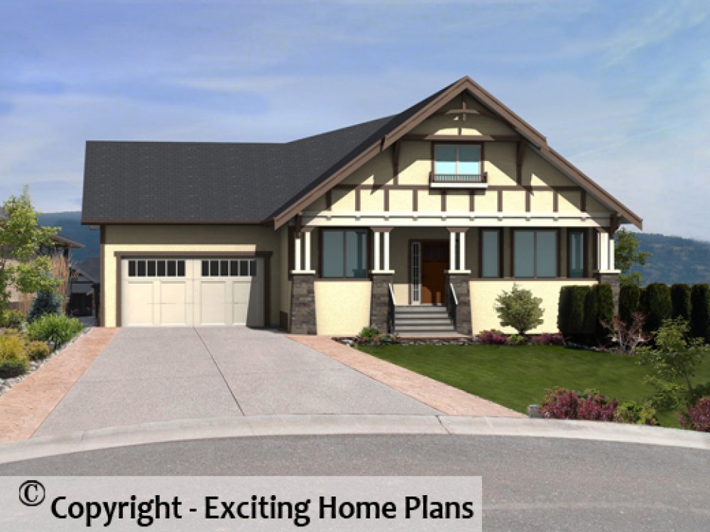 House Plan E1477-10 Front 3D View