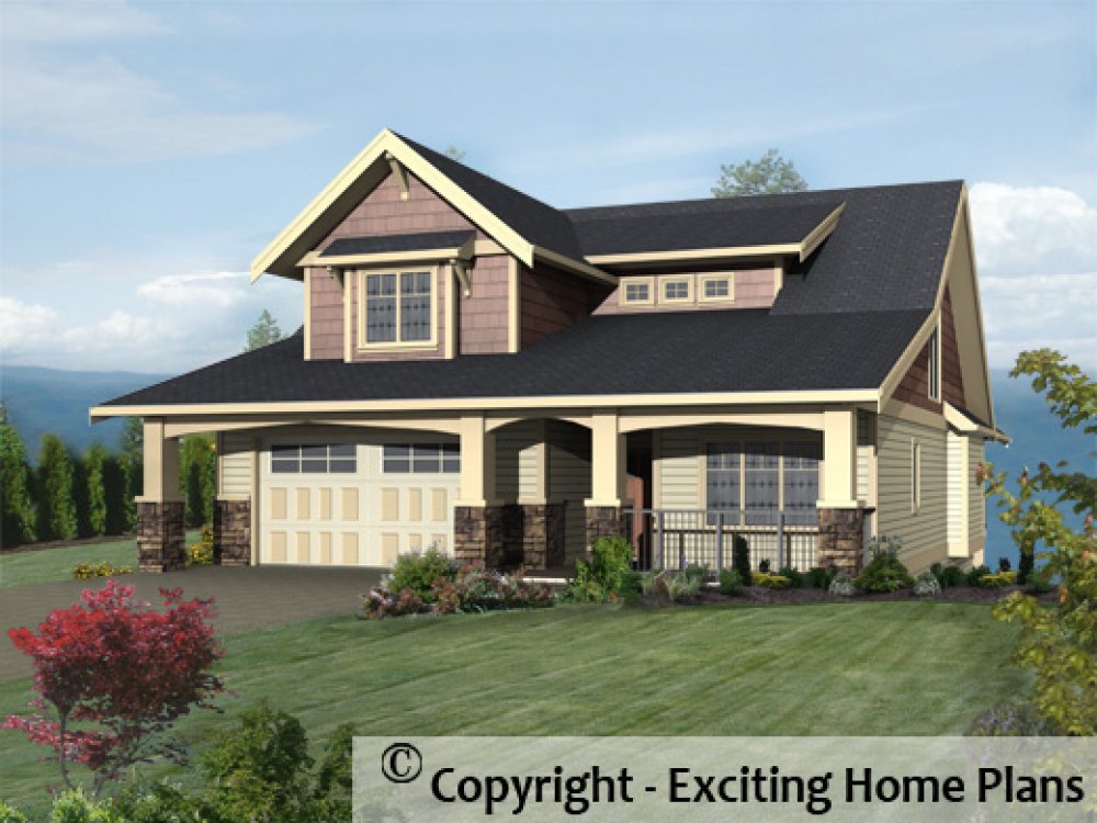 House Plan E1329-10 Exterior 3D View