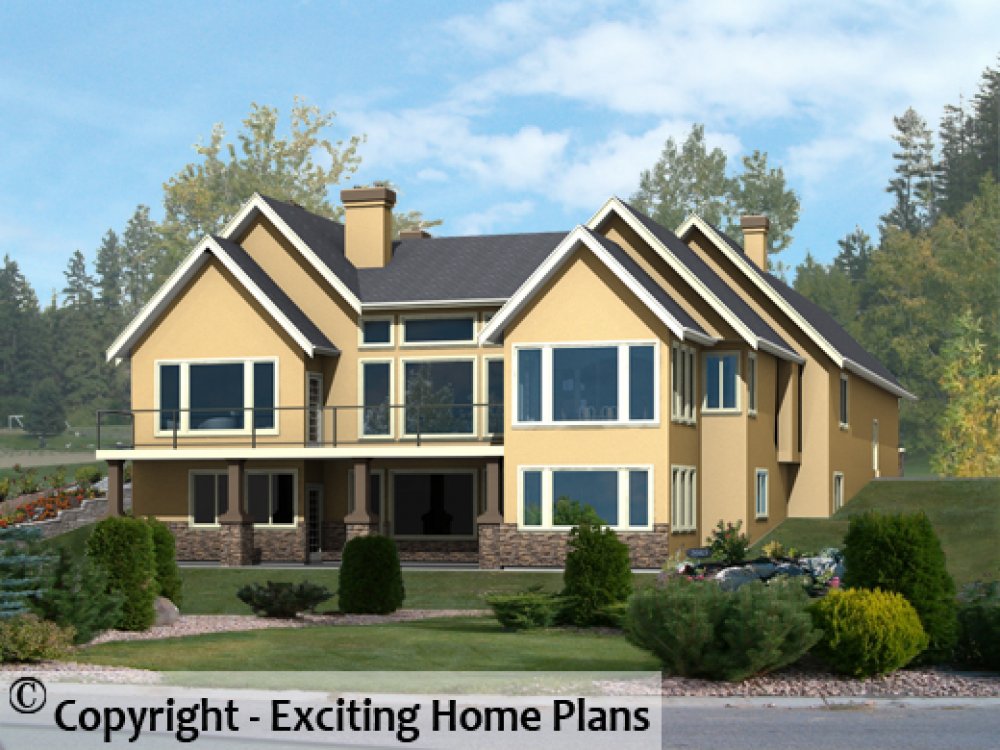 House Plan E1348-10 Rear 3D View