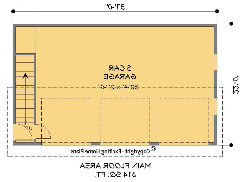 House Plan E1672-10  Lower Floor Plan REVERSE