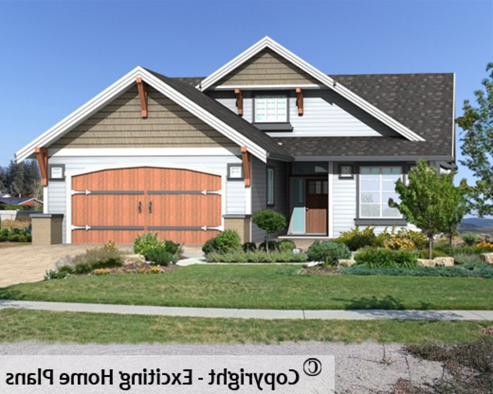 House Plan E1602-10 Front 3D View REVERSE