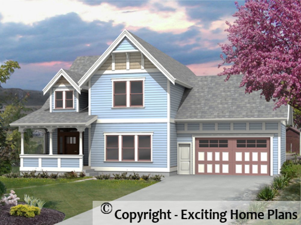 House Plan E1631-10 Front 3D View