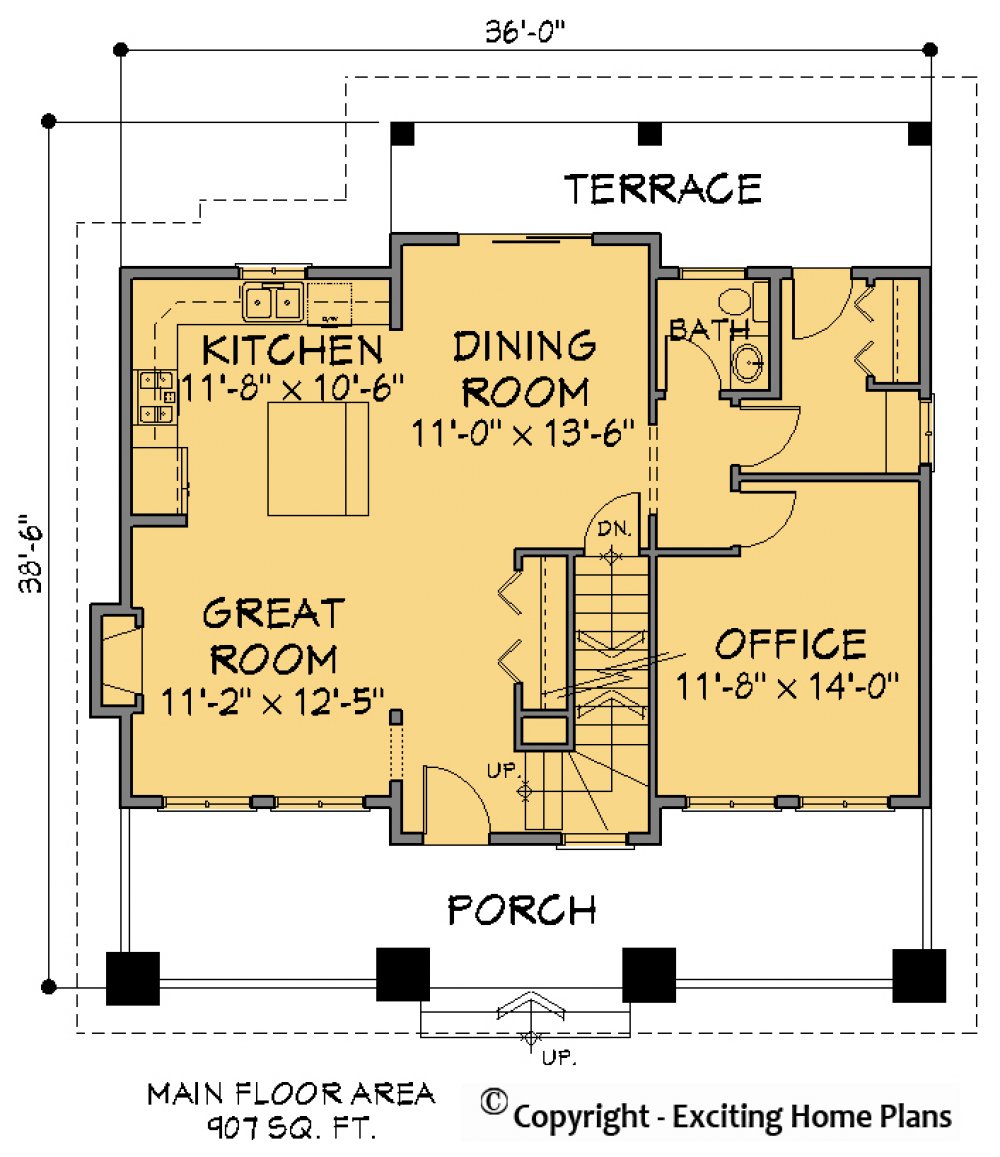 House Plan E1156-10 Main Floor Plan